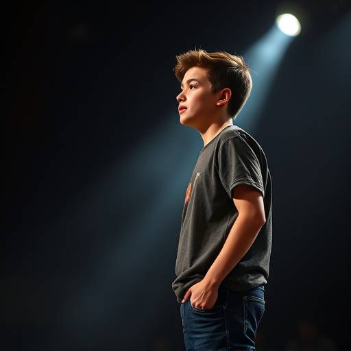 A student performing on stage during an acting fundamentals class, showcasing proper posture and expression